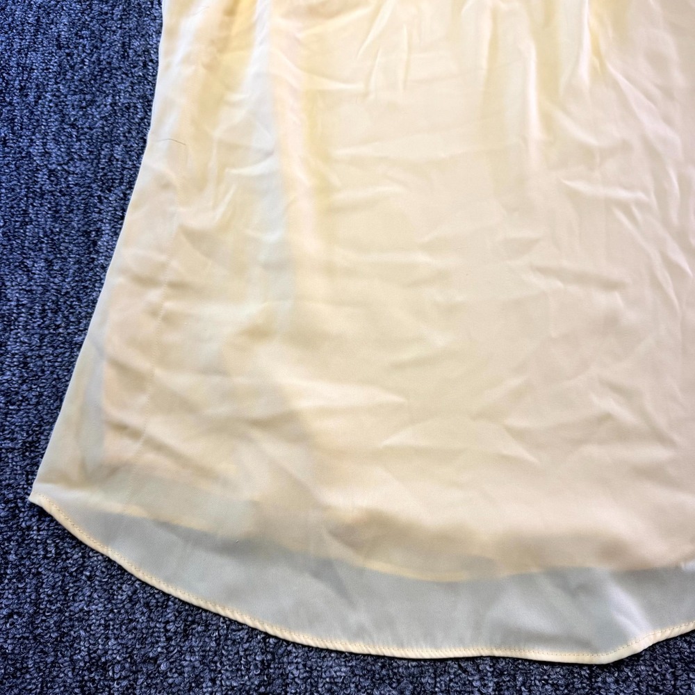 White House Black Market Blouse Top Womens 6 Yellow Lined Sleeveless Back Zip - Picture 4 of 16